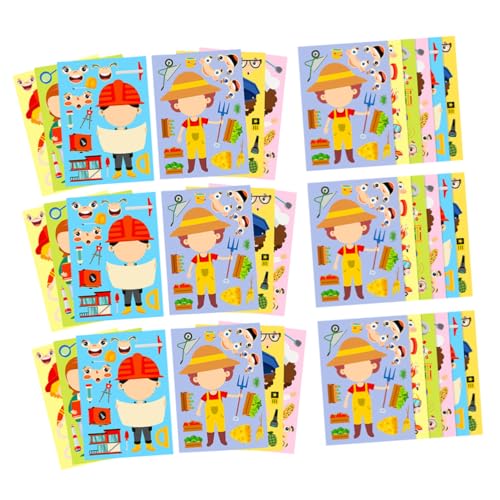 PEPLAYTAL 6 Sätze Berufspuzzle Sticker für Interaktive DIY Berufe Anziehaufkleber Buntes Lernspiel zur Motorischer Fähigkeiten Kreative Familienaktivität für Vorschule und Zuhause PEPLAYTAL 6 Sätze Berufspuzzle Sticker für Interaktive DIY Berufe Anziehaufkleber Buntes Lernspiel zur Motorischer Fähigkeiten Kreative Familienaktivität für Vorschule und Zuhause von PEPLAYTAL