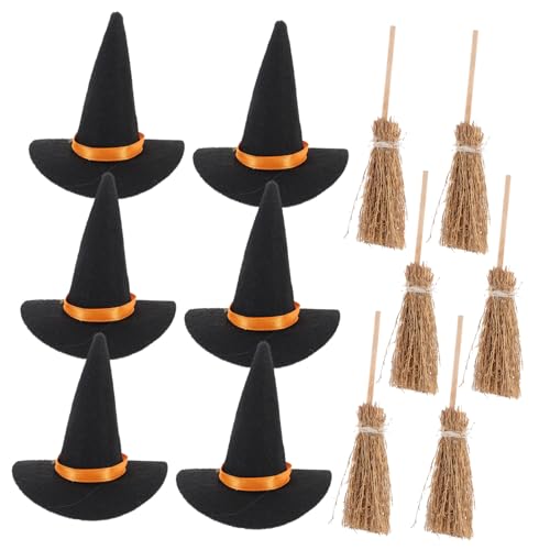 PEPLAYTAL 6 Satz Teiliges Mini Hexenhut und Besen Set DIY Halloween Bastelset mit Filzmaterial Vielseitig Verwendbar für Kreative Dekoration für Halloween Party und Festtagsstimmung PEPLAYTAL 6 Satz Teiliges Mini Hexenhut und Besen Set DIY Halloween Bastelset mit Filzmaterial Vielseitig Verwendbar für Kreative Dekoration für Halloween Party und Festtagsstimmung von PEPLAYTAL