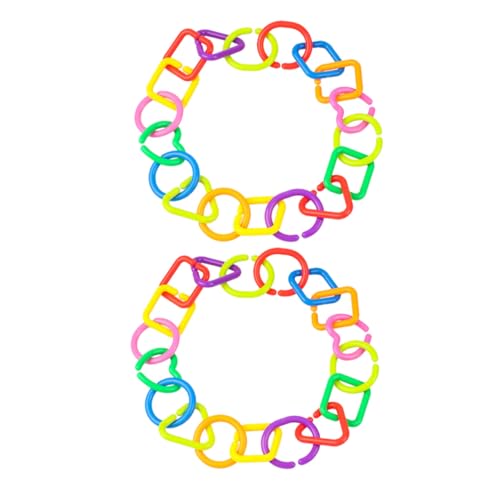 PEPLAYTAL 70 Stück Teiliges Geometrisches Verbindungsspielzeug für Junge Mädchen Motorikfördernde Greifringe Bunte Kettenringe zur Sensorischen Entwicklung Praktisches Activity Kinderwagen von PEPLAYTAL