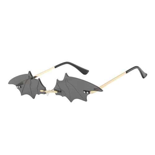 PEPLAYTAL Fledermaus Sonnenbrille Halloween Partybrille Unisex Bat Shape Fashion Brille Schwarz Gold Dekoration Kostüm Zubehör für Erwachsene von PEPLAYTAL