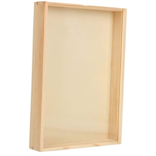 PEPLAYTAL Holz Display Box mit Klarem Deckel Retro Schmetterlings Insekten Aufbewahrungskasten Große Kapazität Vielseitig als Wandvitrine oder Tischdeko für Sammlerstücke und Trockenblumen von PEPLAYTAL