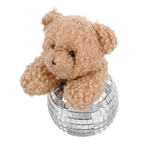 PEPLAYTAL Reflektierender Disco Bär Glasornament Spiegeloberfläche Leichtes Dekoratives Party und Wohnaccessoire für Tisch und Schreibtisch Geeignet von PEPLAYTAL