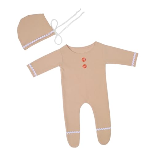 PEPLAYTAL Weicher Langarm Babystrampler mit Fuß Lebkuchenmann Motiv Neugeborenen Weihnachtsoutfit mit Mütze Komfortabler Bodysuit für Jungen und Mädchen für Fotoshootings und Festtage PEPLAYTAL Weicher Langarm Babystrampler mit Fuß Lebkuchenmann Motiv Neugeborenen Weihnachtsoutfit mit Mütze Komfortabler Bodysuit für Jungen und Mädchen für Fotoshootings und Festtage von PEPLAYTAL