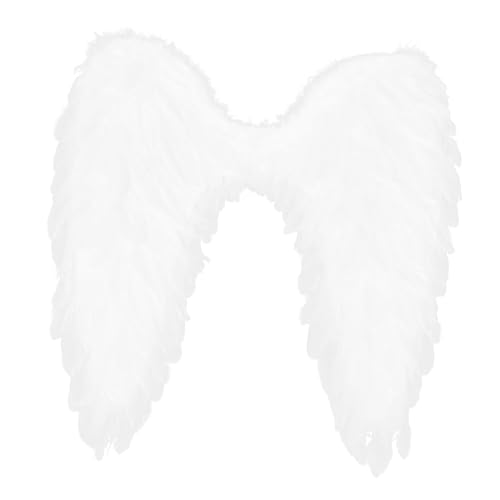PEPLAYTAL Weißer Engelsflügel aus Hochwertigen Gänsefedern Langlebiges Cosplay Prop für Erwachsene und Festliche Weihnachtsdekoration Geeignet für Bühnenauftritte und Halloween von PEPLAYTAL