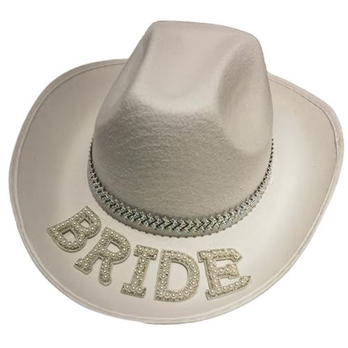 Cowboyhut mit Perlen, Quasten, Handperlen, Kristall, für Mädchen, Jungen, Cowgirl-Hut für Karneval, Musikfestival Cowboyhut mit Perlen, Quasten, Handperlen, Kristall, für Mädchen, Jungen, Cowgirl-Hut für Karneval, Musikfestival von PEPWE