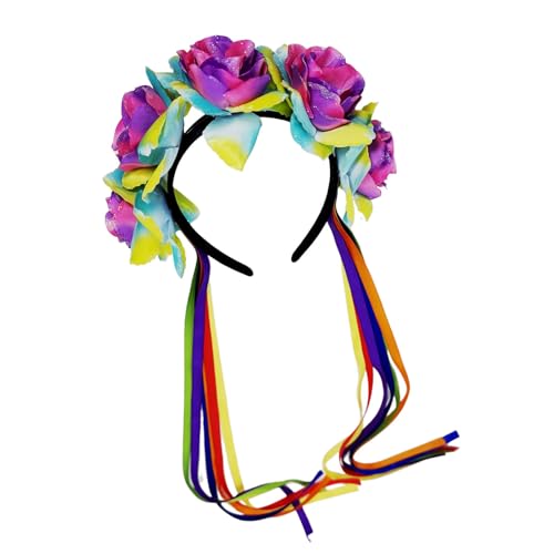 Regenbogen-Quasten, Blume, Kopfbedeckung, Party, Halloween, Braut, Kopfschmuck, Quasten, Braut, Haarreif für Live-Show, Rollenspiele, mehrfarbig, Braut-Haarschmuck für Mädchen Regenbogen-Quasten, Blume, Kopfbedeckung, Party, Halloween, Braut, Kopfschmuck, Quasten, Braut, Haarreif für Live-Show, Rollenspiele, mehrfarbig, Braut-Haarschmuck für Mädchen von PEPWE
