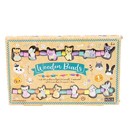 PERLINE ABC Nice Group Wooden Beads, Holzperlen, Set mit 16 Tieren, Charms für Kinder, Armbänder und Halsketten PERLINE ABC Nice Group Wooden Beads, Holzperlen, Set mit 16 Tieren, Charms für Kinder, Armbänder und Halsketten von Nice Group