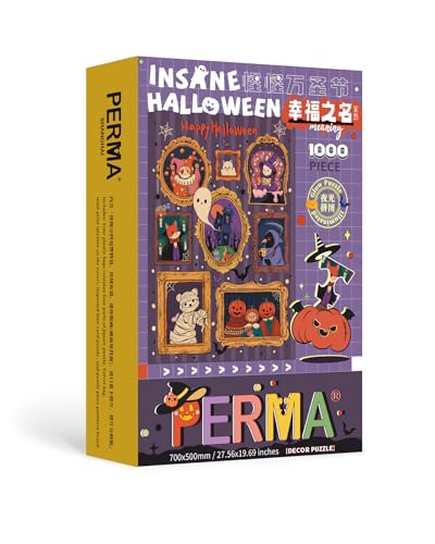 PERMA Puzzle mit Glüheffekt, 1000 Teile, verrücktes Halloween, The M Meaning Serie, einzigartige Heimdekoration und Spielabend Spaß von PERMA