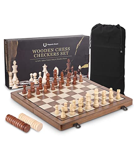 2 in 1 Schachspiel aus Holz, 39x39CM Klappbar Schachbrett Magnetisch Handgefertigt Schach,Qualität Schachkassette,Faltschachset für Haus, Reise 2 in 1 Schachspiel aus Holz, 39x39CM Klappbar Schachbrett Magnetisch Handgefertigt Schach,Qualität Schachkassette,Faltschachset für Haus, Reise von PERMUST