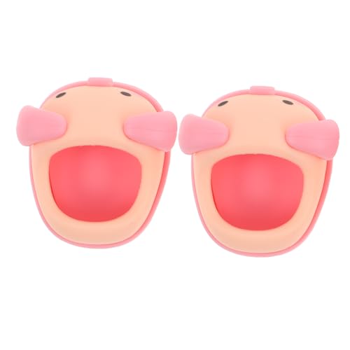 PERSELOSO 1 Paar Puppenschuhe Miniatur: Bezauberndes Schuhwerk Zum Anziehen – Hübsche Cartoon-Tier-Schuh-Dekoration – Ideal Für Rollenspiele 4,3 X 4,1 X 2,8 cm von PERSELOSO