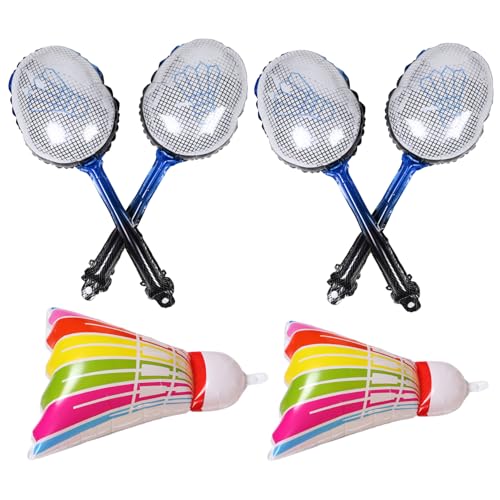 PERSELOSO 1 Satz Aufblasbare Badminton Ballons Aluminiumfolie Sportliche Geburtstagsdekorationen Inflatable Shuttlecocks für und Partys für Sportmotto Feiern von PERSELOSO