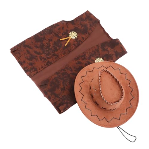 PERSELOSO 1 Satz Cowboy Kostüm Set für Herren Teiliges Set mit Braunem Cowboyhut und XL Oberteil für Karneval Halloween und Mottopartys Komfortabel und für Vielseitige Anlässe PERSELOSO 1 Satz Cowboy Kostüm Set für Herren Teiliges Set mit Braunem Cowboyhut und XL Oberteil für Karneval Halloween und Mottopartys Komfortabel und für Vielseitige Anlässe von PERSELOSO