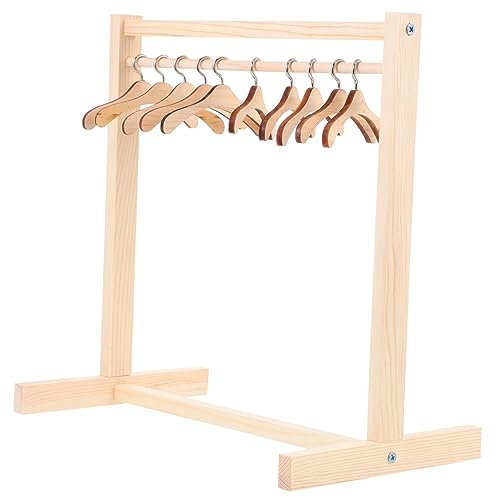 PERSELOSO 1 Satz Holz Kleiderständer für Puppenhaus mit Kleiderbügeln Praktische Aufbewahrungslösung für Puppenkleidung für Organisieren von Zubehör PERSELOSO 1 Satz Holz Kleiderständer für Puppenhaus mit Kleiderbügeln Praktische Aufbewahrungslösung für Puppenkleidung für Organisieren von Zubehör von PERSELOSO