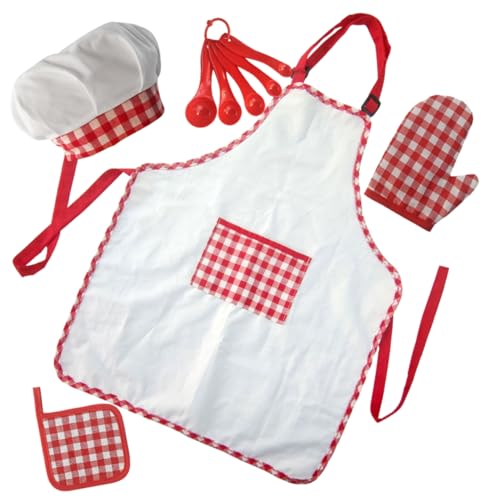 PERSELOSO 1 Satz Kochschürze Set Teiliges Küchenset mit Kochmütze für Rollenspiele Backen Malen und Kochen Leicht zu Reinigen und Bequem für Kleine PERSELOSO 1 Satz Kochschürze Set Teiliges Küchenset mit Kochmütze für Rollenspiele Backen Malen und Kochen Leicht zu Reinigen und Bequem für Kleine von PERSELOSO