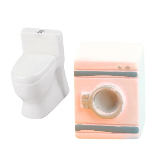 PERSELOSO 1 Mini-Waschmaschine Toilette Für Puppenhaus Handgemachte Miniatur Stilvolle Mini Zubehör von PERSELOSO