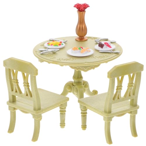 PERSELOSO 1satz Miniatur Möbelset Für Puppenhaus Aus Grüner Runder Tisch Mit Stühlen Für Kreatives Spiel Und Dekoration Für Puppenhaus Zubehör PERSELOSO 1satz Miniatur Möbelset Für Puppenhaus Aus Grüner Runder Tisch Mit Stühlen Für Kreatives Spiel Und Dekoration Für Puppenhaus Zubehör von PERSELOSO
