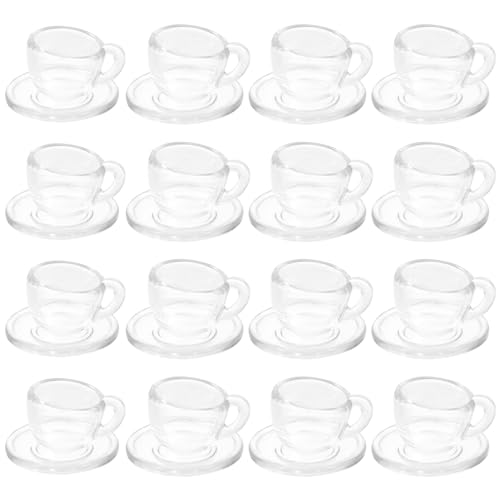 PERSELOSO 1 Satz Mini-Tasse bastelsets für bastelzeug für Kleine Teeservice Dollhouse Accessories Geburtstagsgeschenk mini Pokal Mini-Untertasse Puppenhauslieferungen Plastik von PERSELOSO