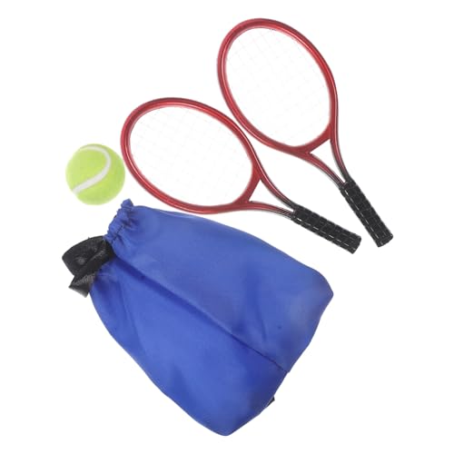 PERSELOSO 1 Satz Mini-Tennis-Set Schläger Miniatur Netz Ausrüstung Tennis- Tennis-Dekoration Werkzeug spielzeuge Fotografie Requisiten Minihaus dekoratives Mini-Tool Plastik von PERSELOSO
