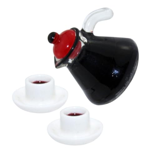 PERSELOSO 1 Satz Mini-kaffeekanne Espresso Tragbar Bausatz Mini-Lebensmittel Deckel Tasse Mini Tassen Maschine Party Wiederverwendbar Mini-kaffeetasse Löffel Minis Puppe Harz von PERSELOSO