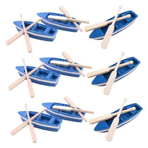 PERSELOSO 1 Satz Miniatur Boot Dekoration Set Teiliges DIY Resin Boot mit Paddeln für Mikro Landschaftsdesign Tischdeko und Geschenkidee für Freunde und Familie von PERSELOSO