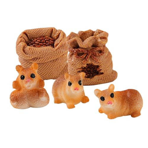 PERSELOSO 1 Satz Niedliche Rattenfigur Tierfigur Ornamente Winzig Miniaturen Kuchen Deko Mini-rattenfigur Rattendekorationen Mini-rattenstatue Tierverzierungen Miniatur- Harz von PERSELOSO