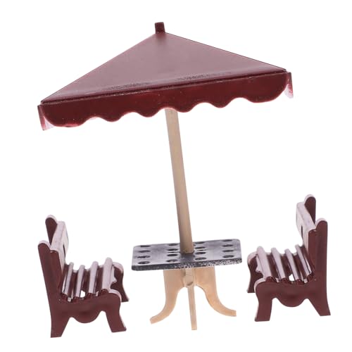 PERSELOSO 1 Satz Parkstuhl Modell Puppenstubenmöbel Puppenhaus Miniatur Mini Möbel Für Dollhouse Mikro-landschaftsbank Mini-hausbedarf Mini-bankverzierung Möbelmodell Dark Brown Abs von PERSELOSO