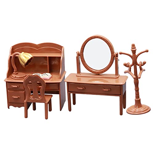 PERSELOSO 1 Satz Puppenhaus Schreibtisch Miniatur Zubehör Für Den Puppenhausgarten Spielhaus Mini-tischmodell Dekorative Minimöbel Mikro-szenen-Requisite Plastik Brown von PERSELOSO