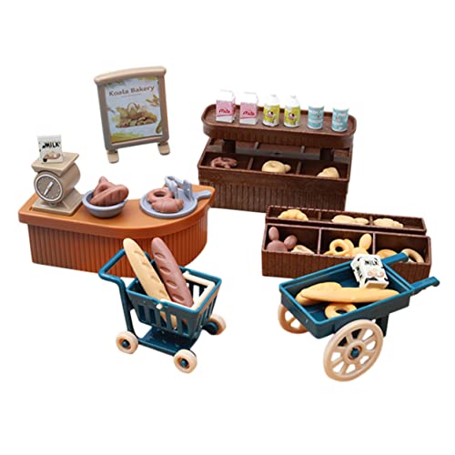PERSELOSO 1 Satz Puppenhaus-bäckerei Puppenhaus Requisiten Simulierte Bäckereistütze Foto Requisiten Selber Machen Miniatur-getränkespielzeug Mikrolandschaft Mini-brotornament Brotmodell PVC von PERSELOSO