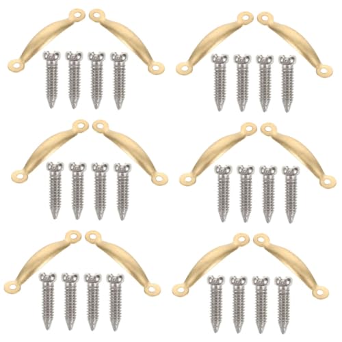 PERSELOSO 1 Satz Puppenhausgriff Puppenhaus-türknöpfe Mini Puppenhäuser Austausch Von Möbelgriffen Kleine Schubladengriffe DIY Puppengriffe Winziger Möbelgriff Möbel Liefert Golden Metall von PERSELOSO