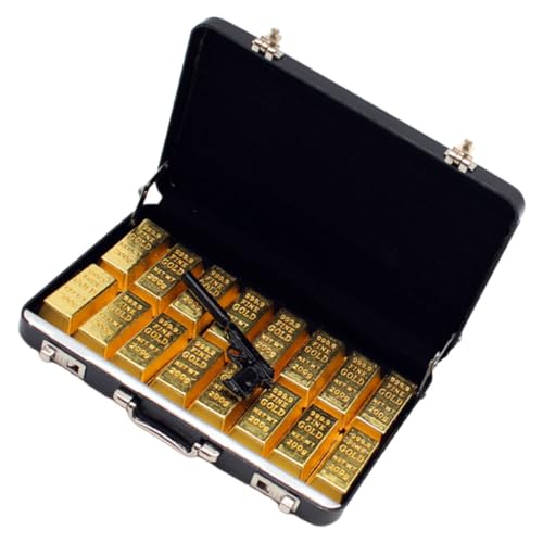 PERSELOSO 1 Satz Simulierter Koffer Puppe Gepäck Gold Klein Für Mini Modell Dekoration Handwerkliche Dekoration Ladenvitrinendekor Schreibtischschmuck Harz von PERSELOSO