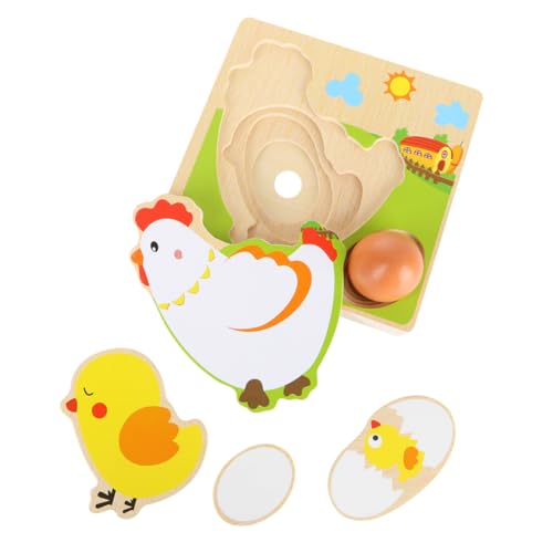 PERSELOSO 1 Satz Zur Früherziehung Für Babys Kinderspielzeug Aus Holz Pädagogisches Hühner Legen Eier Blockspielzeug Bambus von PERSELOSO