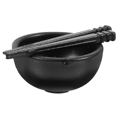 PERSELOSO 1 Set Metallgeschirr Lebensmittel Süße Essstäbchen Teetasse Mini Spielküche Instant Artikel Pflanzenschalen Puppenhaus Miniaturmatte Lebensmittel Vintage von PERSELOSO
