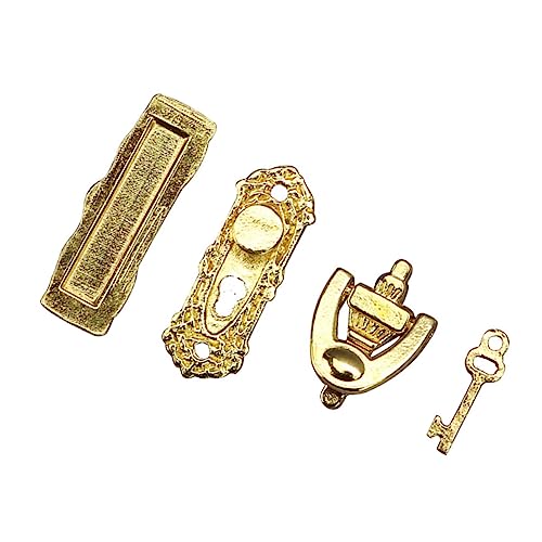 PERSELOSO 1 Set Mini Lock Verzierungen Metall Mini Pull Ring Ornament Goldene Mini Pull Ring Decor Mini Hardwares von PERSELOSO