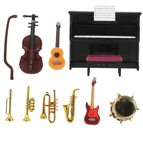 PERSELOSO 1 Set Mini Musikinstrument Modell Puppenhaus Violine Miniatur Klavier Musikinstrument Dekorationen Instrumente Miniatur Gitarre Landschaftsbau Mini Mini von PERSELOSO