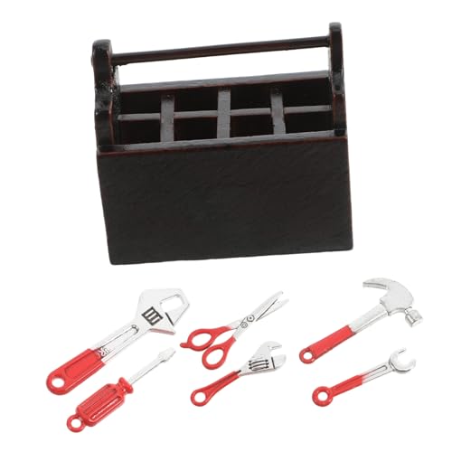 PERSELOSO 1 Set Mini Werkzeugkasten Werkzeuge Für Heimdekoration Miniatur Reparaturset Mini Werkzeugsatz Mini Werkzeugkasten Dekoration Für Mini Möbelmodelle Lustige von PERSELOSO