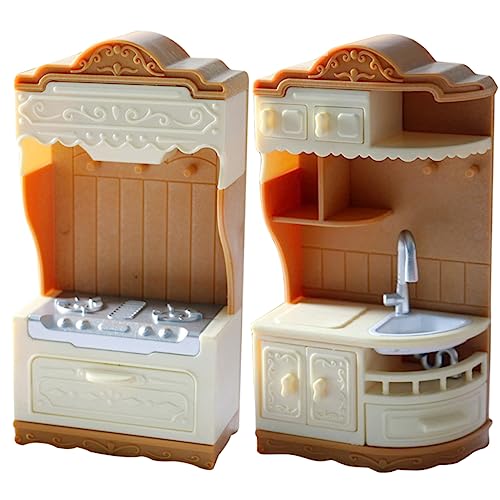 PERSELOSO 1 Set Schrankherd Modell Kleines Winzige Häuser Modelle Esszimmertisch Kleines Küchenschränke Winzige Häuser Ornamente Für Miniatur Herd Möbelmodell von PERSELOSO
