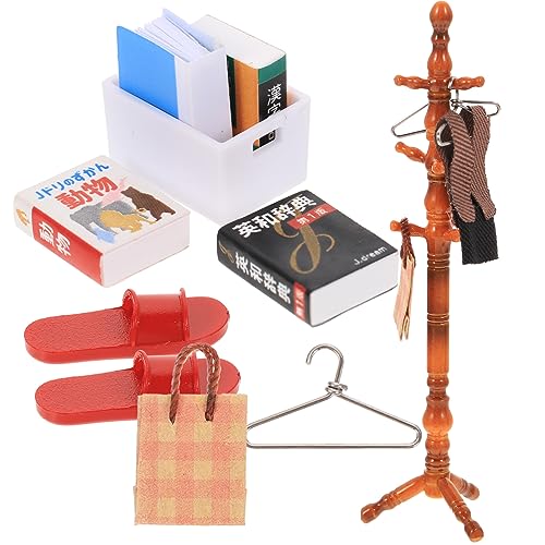 PERSELOSO 1 Set Simulierte Garderobe Puppenbekleidung Puppenhaus Kleiderbügel Puppenkleidung Für Mädchen Mini Puppe Miniatur Puppenfigur Babypuppe Kunststoff + Stoff + Edelstahl + von PERSELOSO