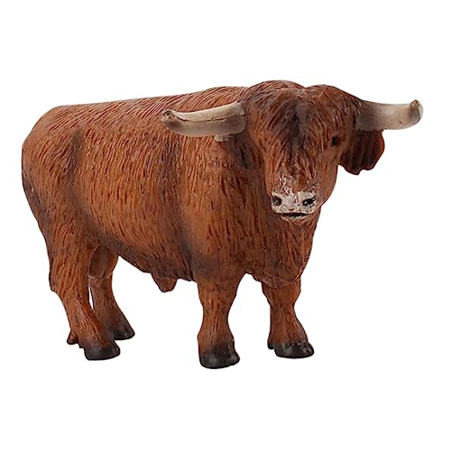 PERSELOSO 1 Stück Simulation Highland Cattle Modell für Realistisches Pädagogisches für Kreative Entwicklung Dekoration für Zuhause und Büro Lustiges Niedliches Design für von PERSELOSO