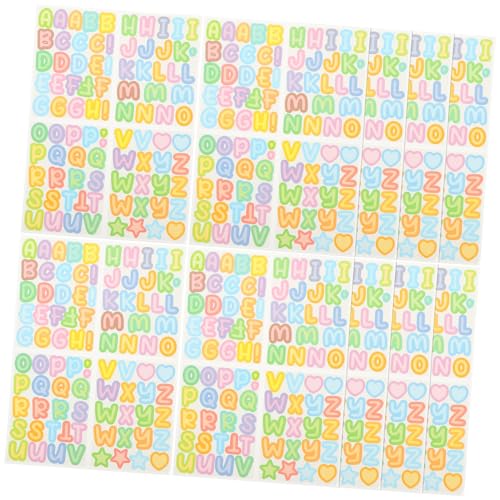 PERSELOSO 10 Blatt Englische Alphabet Aufkleber Wasserfeste Aufkleber Cartoon Aufkleber Kinderaufkleber DIY Aufkleber Tagebuchbedarf Abziehbilder Alphabet Buchstaben Aufkleber von PERSELOSO