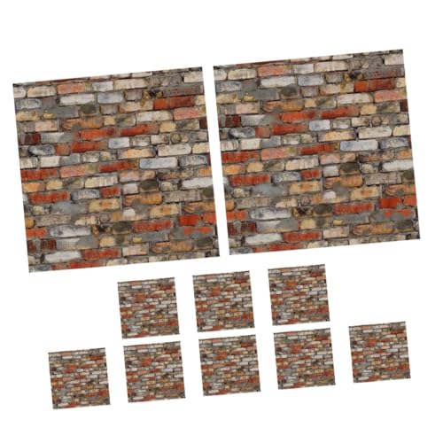 PERSELOSO 10 Stück Boden Mit Holzmaserung Imitiert Kindergarten Puppe Künstlich Gefälscht Drinnen Winzig Mini- -DIY-bodenpapier Tapetenziegel Mini-hausboden-papieraufkleber PVC von PERSELOSO