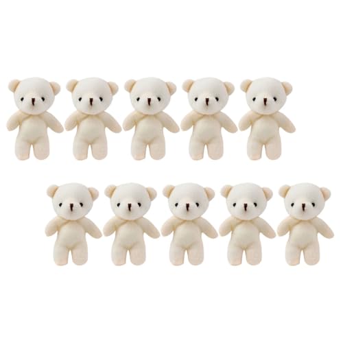 PERSELOSO 10 Stück Mini Bär Plüschfigur Süße Kuscheltiere als Schlüsselanhänger für DIY Projekte Bag Pendant Weiche und Komfortable Materialien für Kreative Bastelarbeiten von PERSELOSO