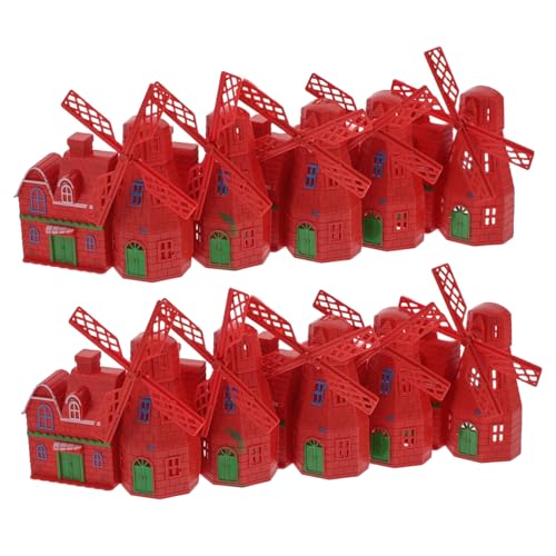 PERSELOSO 10 Stück Mini-Windmühle deko Figuren Garten Accessoires Windmühlenmodellspielzeug dekorative Windmühle Vintage Hausdekor Plastik rot PERSELOSO 10 Stück Mini-Windmühle deko Figuren Garten Accessoires Windmühlenmodellspielzeug dekorative Windmühle Vintage Hausdekor Plastik rot von PERSELOSO
