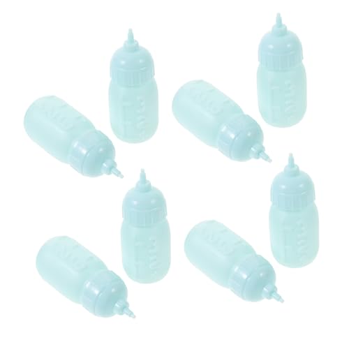 PERSELOSO 10 Stück Mini-puppenflasche Mädchen Puppenflaschen Miniatur-puppenflaschen Milchflaschen Für Babypuppen Puppenmilchflaschen Puppenhaus Sky-Blue Plastik von PERSELOSO