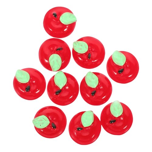 PERSELOSO 10 Stück Minifrüchte Schüssel Simulation Puppenhaus Miniaturzubehör Ananas Anlage Gefälscht Artikel Würfel Künstlich Obst Mini-Puppen-Sachen Korb Vorgeben Abs Rot von PERSELOSO