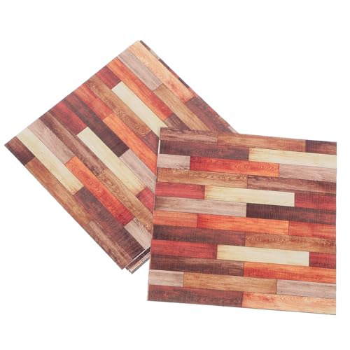 PERSELOSO 10 Stück Teiliges Mini Haus Bodenaufkleber Realistische Holzmaserung für Puppenhäuser für Wohnzimmer Küche und Badezimmer Dekoration von PERSELOSO