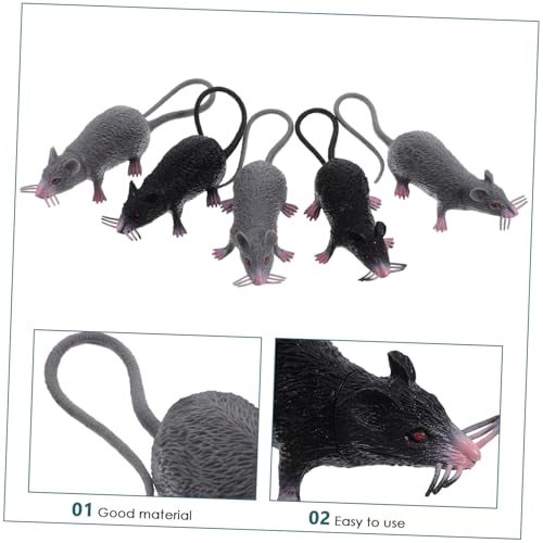PERSELOSO 10 Stück Teiliges Realistische Falsche Ratten aus Kunststoff Lebensechte Halloween Dekoration für Drinnen Gruselige Mäuse Spielzeuge als Streich und Party Deko Robuste von PERSELOSO