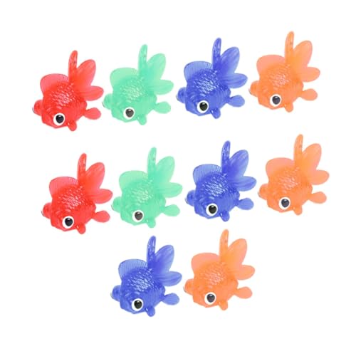 PERSELOSO 10 Stück Teiliges Schwimmende TPR Goldfische Aquarium Dekoration Realistische Fischfiguren für Fischbecken Kinderfreundlich mit Glatten Kanten Farblich Gemischt für Lebendige von PERSELOSO