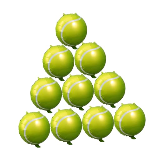 PERSELOSO 10 Stück Tennisball Folienballons Luftdichte Sport Dekoration für Tennis Motto Partys Vielseitige Party Deko und von PERSELOSO