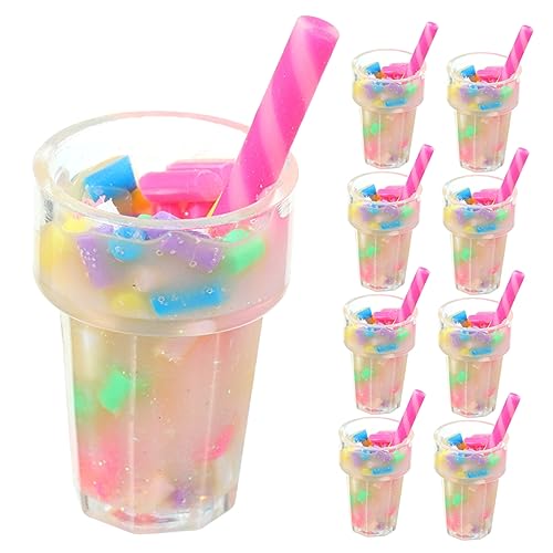 PERSELOSO 10 Stücke Mini Puppe Häuser Für Mädchen Tiny House Milch Tee Modell Harz Mini Schmuck von PERSELOSO