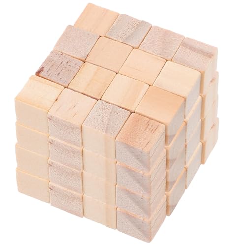 PERSELOSO 100 Stück Holz Bausteine aus Holz Quadratische Würfel für Kreative Spiele Pädagogisches für DIY Bastelmaterial Sicher und Langlebig von PERSELOSO